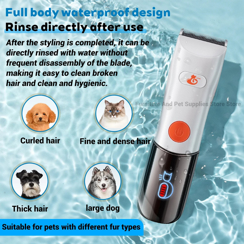 Electric Dogs Grooming Clipper Professional Hair Cutter for Pets Hair Trimmer Cordless Low Noise Shaver Cutter Machine Scissors