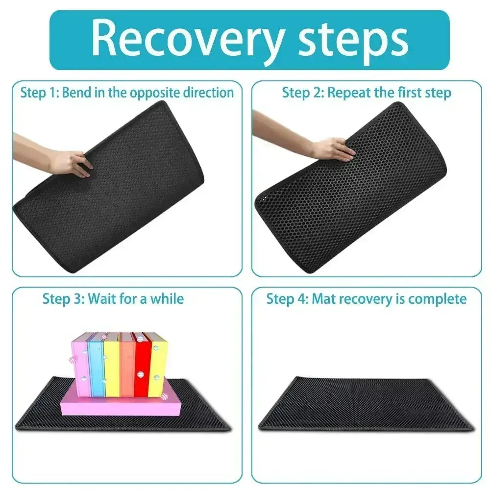 Alfombrilla grande para arena de gatos, impermeable, de doble capa, antideslizante, lavable, duradera, para entrenamiento de baño de mascotas