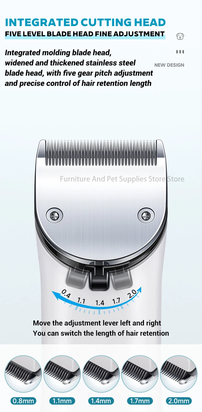 Electric Dogs Grooming Clipper Professional Hair Cutter for Pets Hair Trimmer Cordless Low Noise Shaver Cutter Machine Scissors