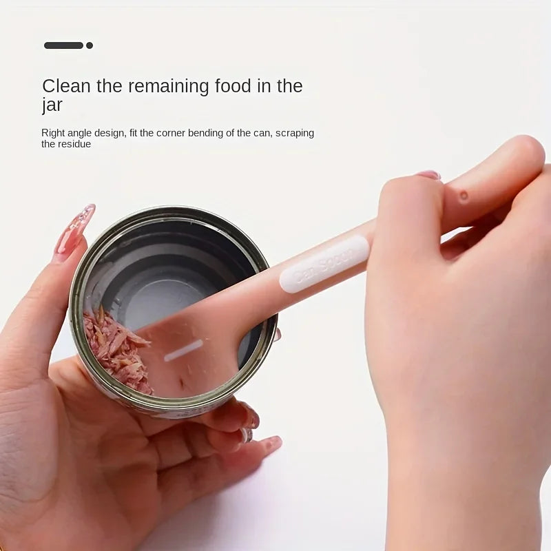 1pc/1set Pet Canned Spoon 3 in 1 Universal Sealing Lids Feeding Stirring Long Handle Cat Scoop Pet Feeding Tableware Accessories