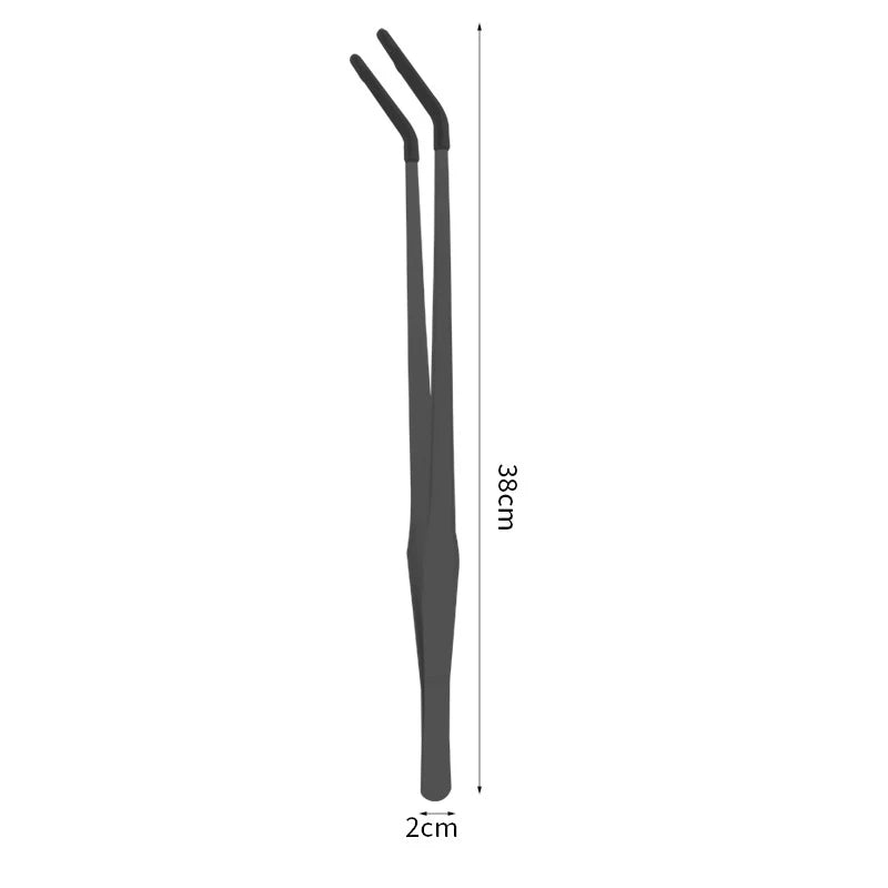 Stainless Steel Reptile Feeding Tongs With Rubber Tips Aquarium Aquarium Straight And Curved Tweezers Pet Feeding Accessories