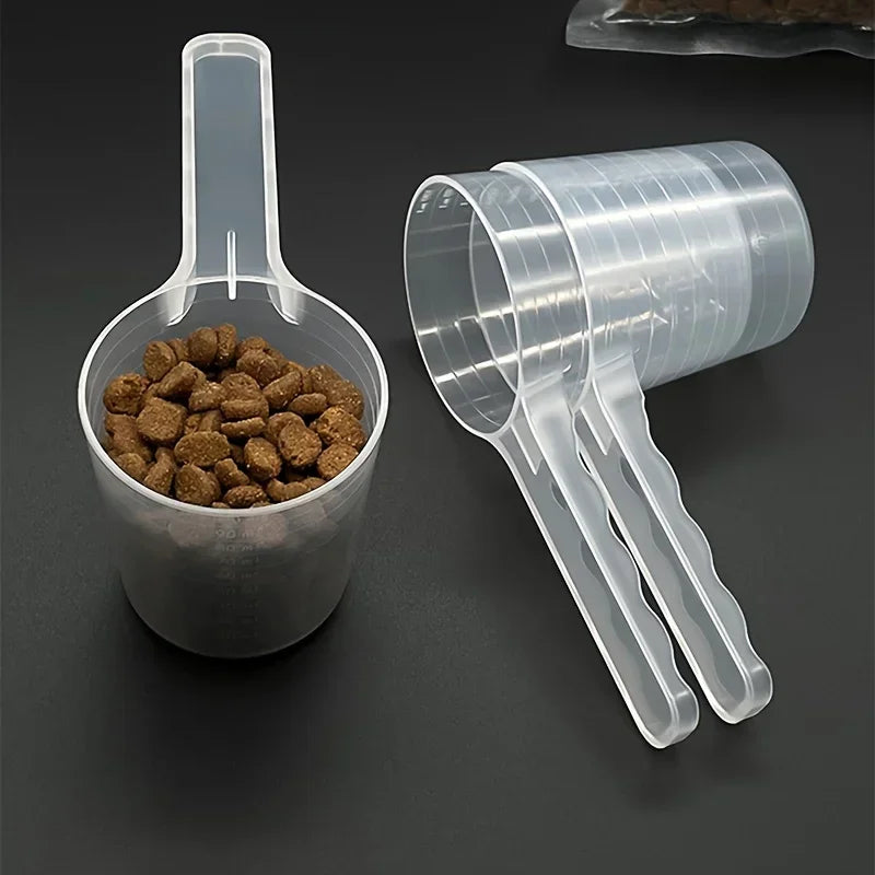 5Pcs 100ml Transparent Pet Measuring Spoons With Scale Dog Cat Feeding Shovel Tableware Pet Supplies Milk Powder Seasoning Scoop
