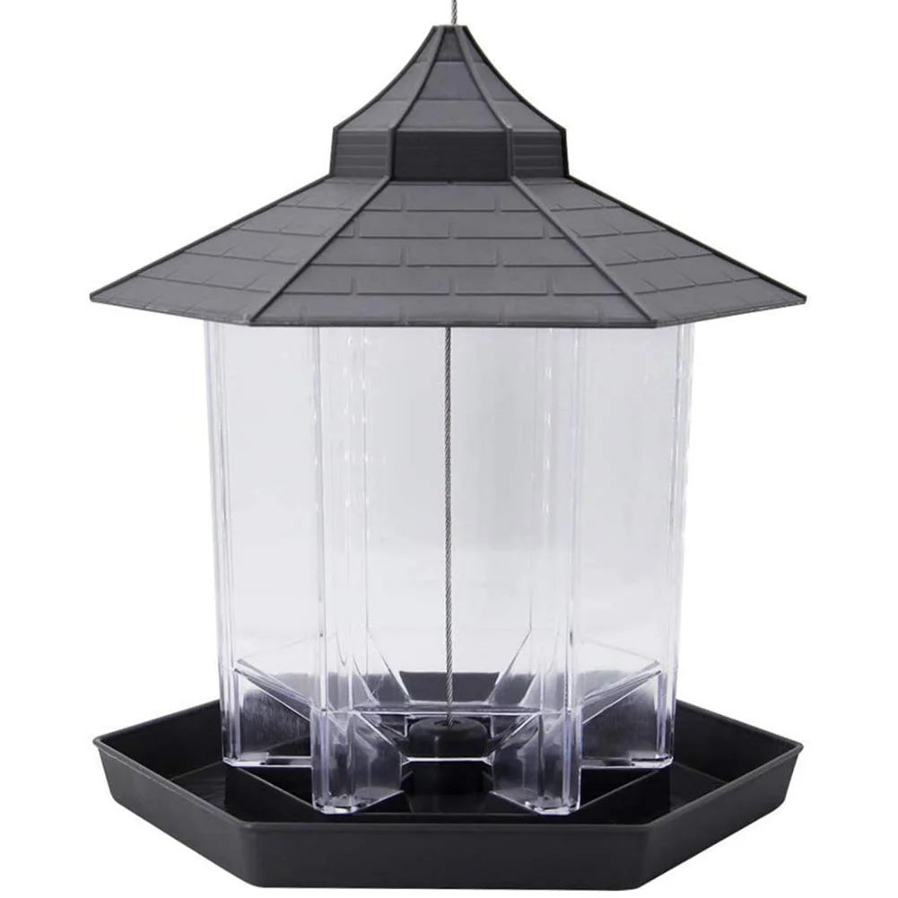 Hanging Wild Bird Feeder Waterproof Gazebo Outdoor Container With Hang Rope Feeding Bird Feeder Garden Decor Pet Supplies