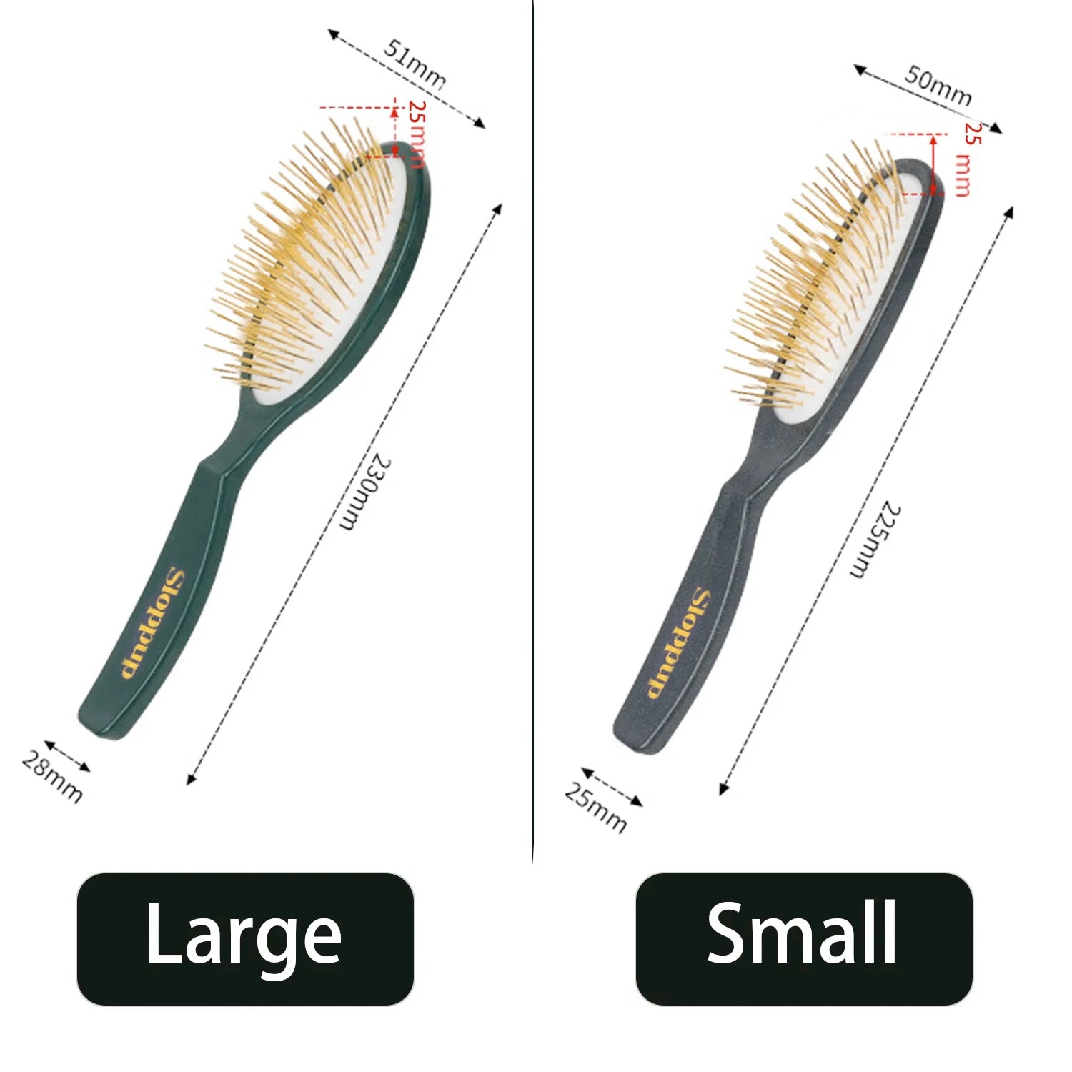 Pet Grooming Detangler Pin Dog Brush for Shedding & Removing Loose Fur, Lightweight ABS with Gold Plated Pins for Long Hair