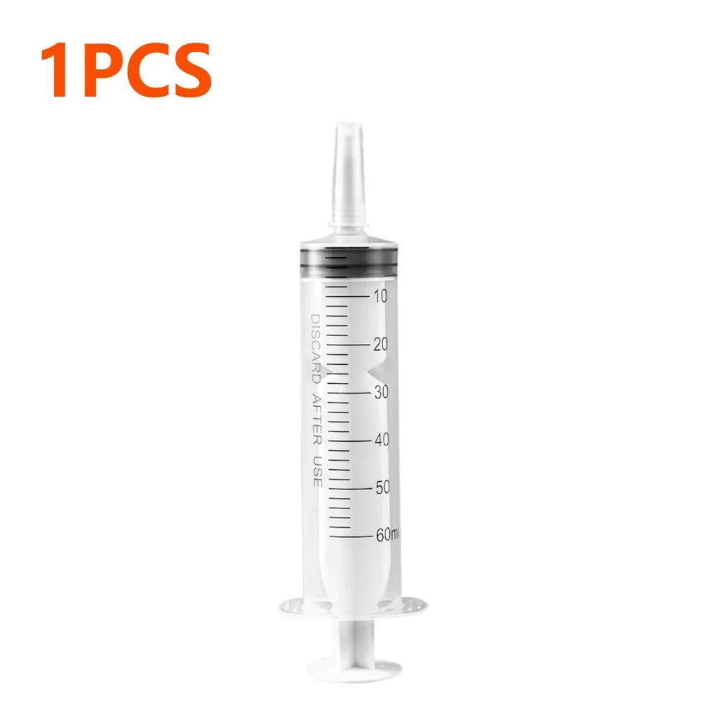 60ml Without Needle Plastic Nutrient Syringe 1-20Pcs Measuring Tool For Pump Draw Ink Liquid Oil Glue Applicator Pet Feeding