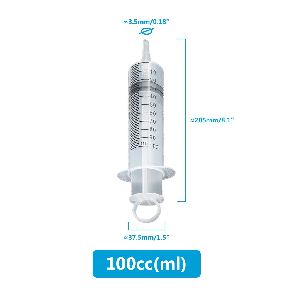 Syringe Large Capacity 100ml-550ml With 1m Hose Pump Injector Pet Feeding Oil Glue Fluid Tool Hydroponics Nutrient Big Syringe