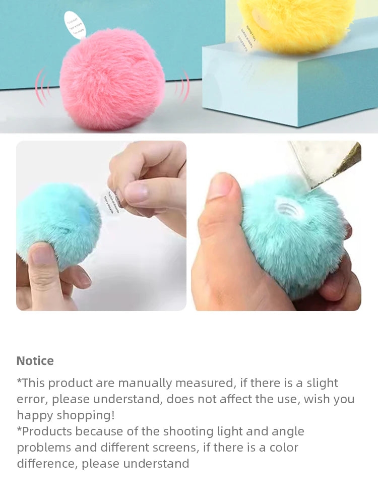 Pelota interactiva inteligente para gatos, juguete de peluche eléctrico con hierba gatera para entrenamiento, juguete con sonido táctil para mascotas, pelota de juguete con chirrido.