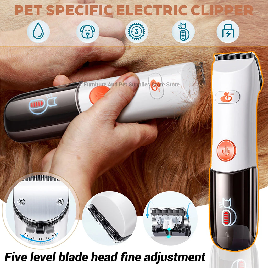 Electric Dogs Grooming Clipper Professional Hair Cutter for Pets Hair Trimmer Cordless Low Noise Shaver Cutter Machine Scissors