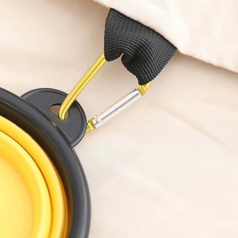 Nouveau bol pliable de 350 ml avec porte-clés pour animaux de compagnie, bol portable de voyage pour chien, bol pratique pour chat, bol pliable indéformable