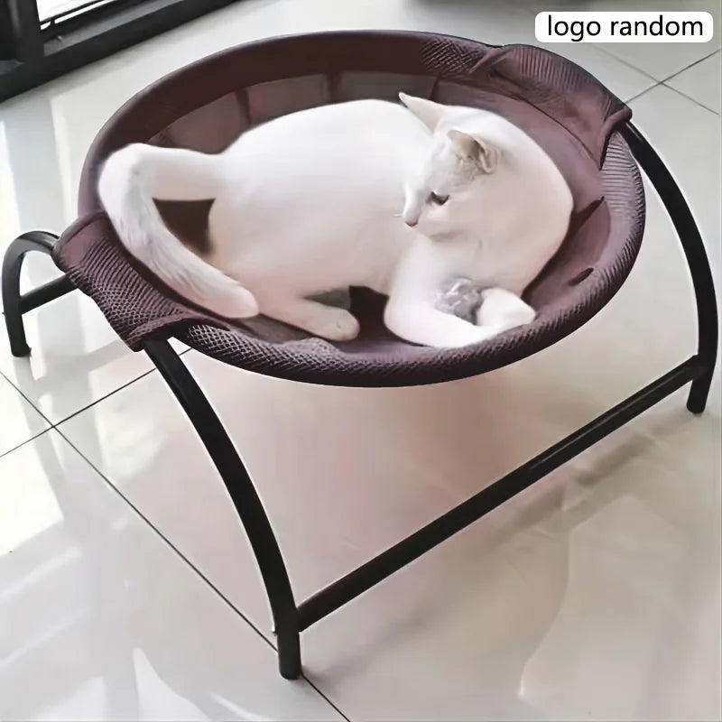 Cat Bed Stable Structure Detachable Excellent Breathability Easy Assembly Indoors Outdoors Free-Standing Sleeping Pet Hammock