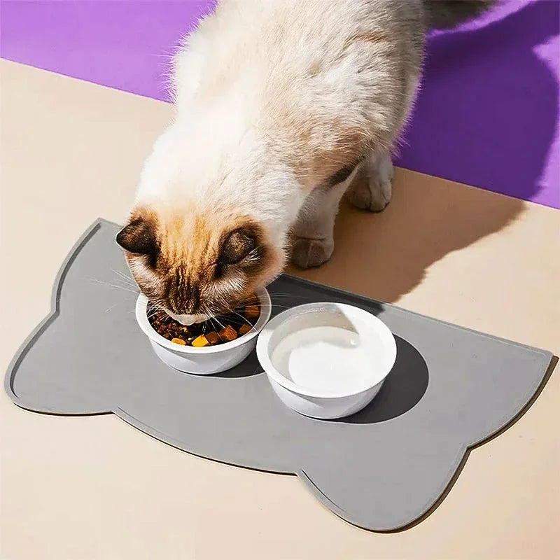 Silicone Pet Feeding Dog Cat Bowl Food Mat Non-Stick Waterproof Pet Food Feeding Pad Puppy Feeder Tray Water Cushion Placemat