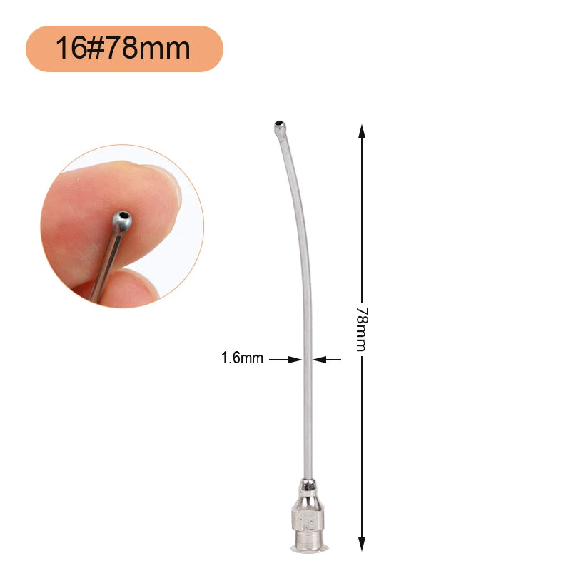 1Pcs Stainless Steel Birds Feeding Syringe Tube Nozzle Rats and Mice/Parrots/Birds/Poultry/Pets Elbow Gavage Needles