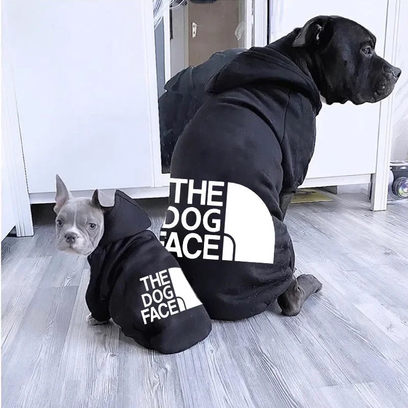 Sweats à capuche pour chiens de compagnie, vêtements pour grands chiens, automne et hiver, motif de visage de chien, bouledogue français, labrador, veste
