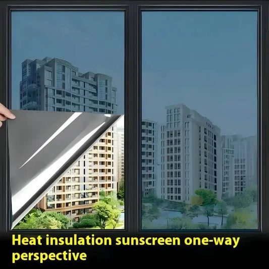 Silver Transparent Sunscreen Film Vinyl Self-Adhesive One Way Mirror PET UV-Proof Drop-Shipping Daytime Private Glass Sticker