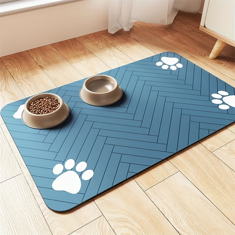[Absorbent Pet Placemat] Quick Dry Pet Feeding Mat - Absorbent Waterproof Placemat For Food And Water Bowl - Dog And Cat