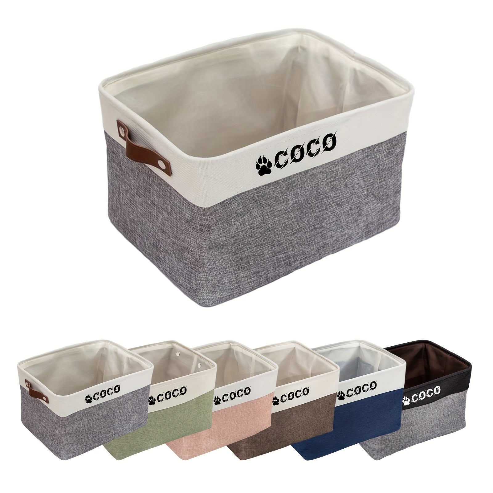 Large Pet Toy Storage Box Organizer with Customizable Name - Open Lid Design, Spacious Interior for Dogs - Durable Fabric Construction - Ideal Gift for Pet Owners - Modern Home Decor - Easy-Clean Lightweight Organizer, Pet Bo