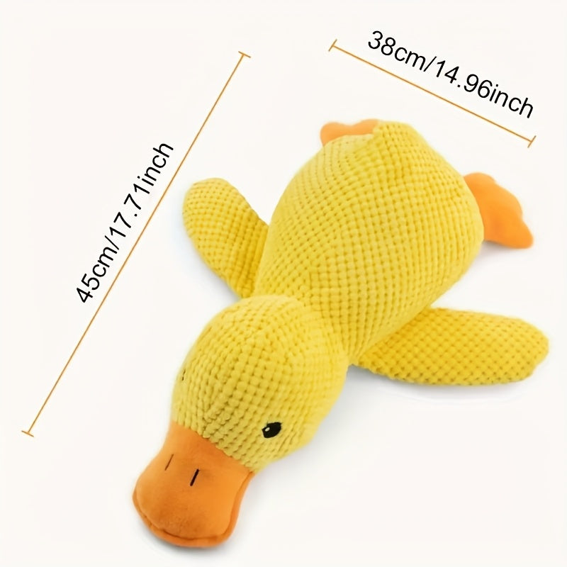 [Durable Duck Toy] Durable Yellow Punch Ya Duck Shaped Soft Toy | 1pc Interactive Chewing Dental Cleaning Pet Toy For Small To Medium Dogs, Relieves Boredom