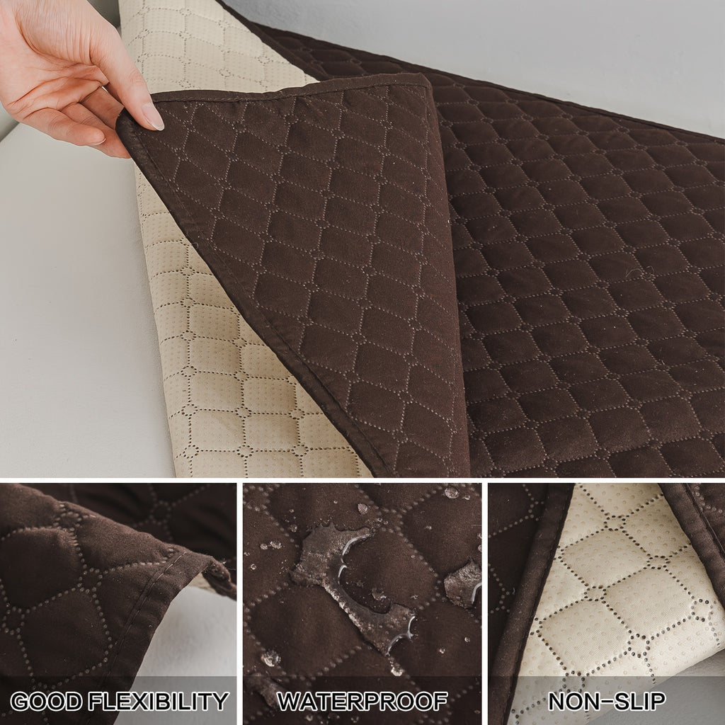 Waterproof Pet Bed Mat for Medium & Large Dogs - Non-Slip, Odor-Resistant Sofa Protector with Plaid Polyester Fill, Machine Washable, Pet Furniture Protection, Urine-proof, Car Mat