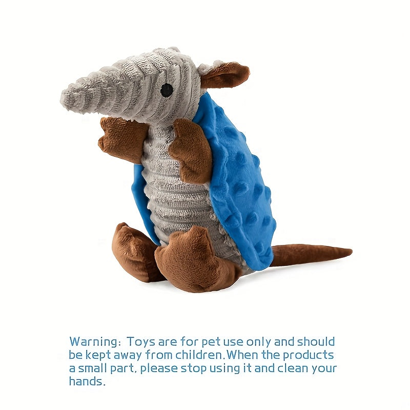 1pc Cartoon Armadillo Plush Dog Toy with Squeaker - Interactive Pet Toy for All Breeds and Sizes, Soft Fabric, Fun Self-Entertainment for Dogs and Cats