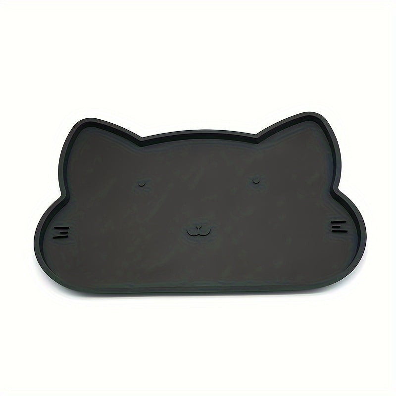 [Silicone Pet Feeding Mat] Waterproof Non-Slip Silicone Pet Feeding Mat - 19x12 inches, Easy Clean Floor Placemat with Raised Edges for Cats & Dogs
