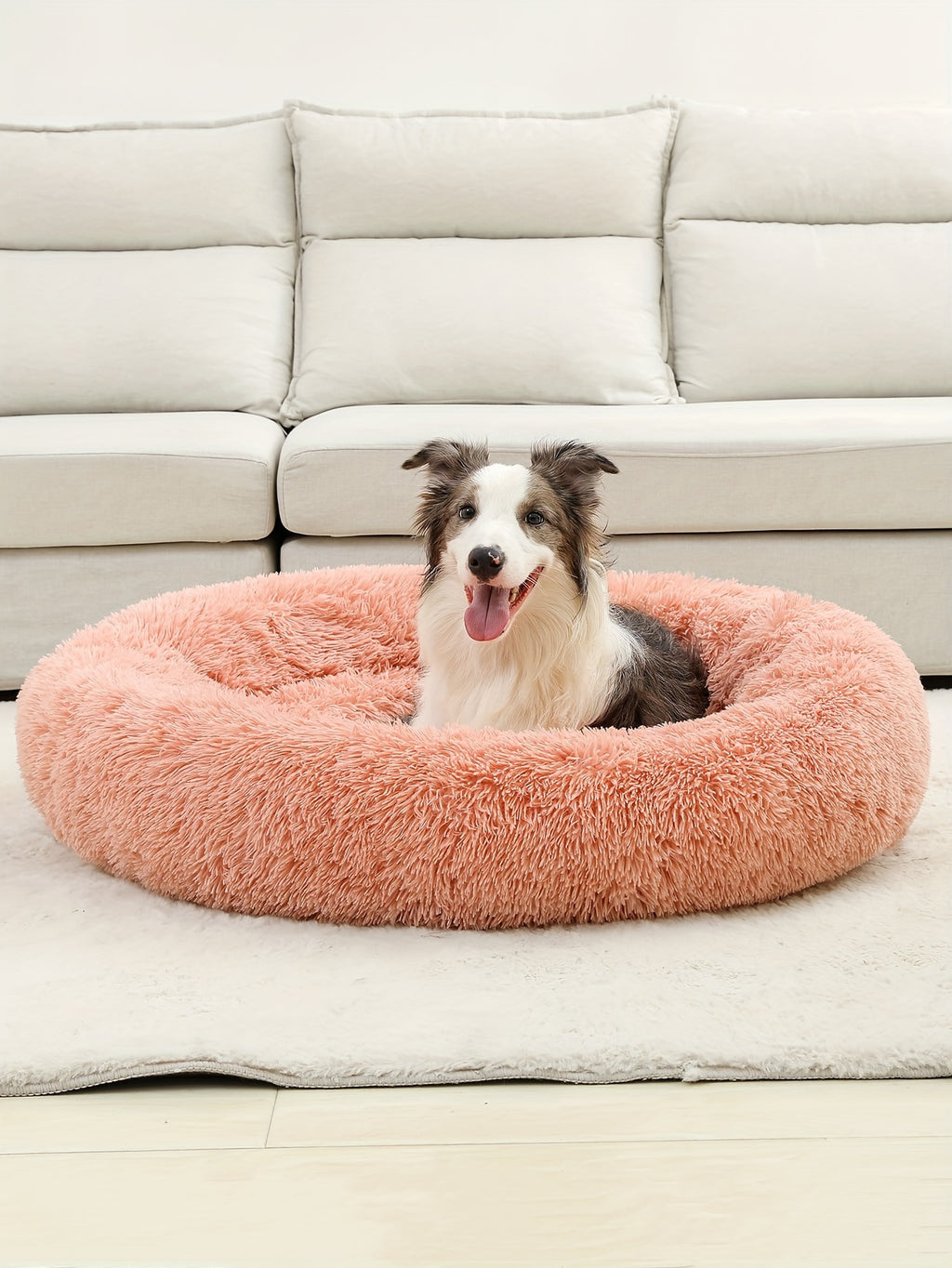 Cozy Fluffy Faux Fur Plush Pet Bed - Soft, Warming, Round, Long-Lasting Comfort for Small to Medium Dogs and Cats - Ideal for Cold Winter Nights and Snuggle Lovers