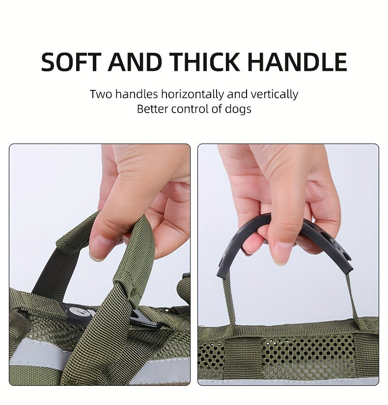 1pc Service Dog Harness, Reflective Dog Vest Harness, Adjustable Soft Oxford Pet Harness, Inner Layer Mesh, Breathable and comfortable, Easy to Control for Small Medium Large Dogs Random Buckle