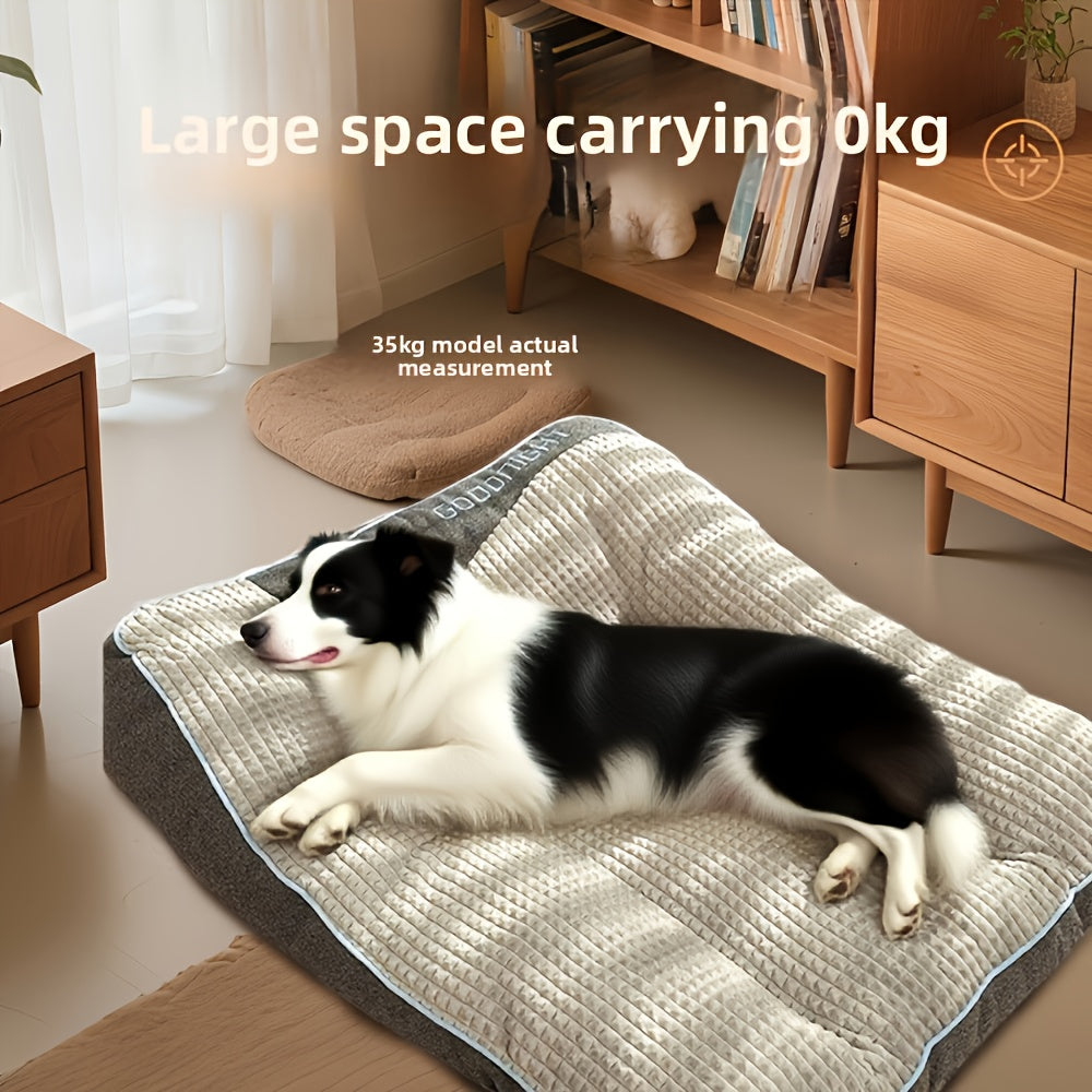 Deluxe Washable Dog Bed - Medium and Large, Double Side Optional, High and Low Side, All-season Detachable Mat, Warming Cozy Soft Pet Bed for Christmas Gift, Winter Warm Animals Sleeping Sofa