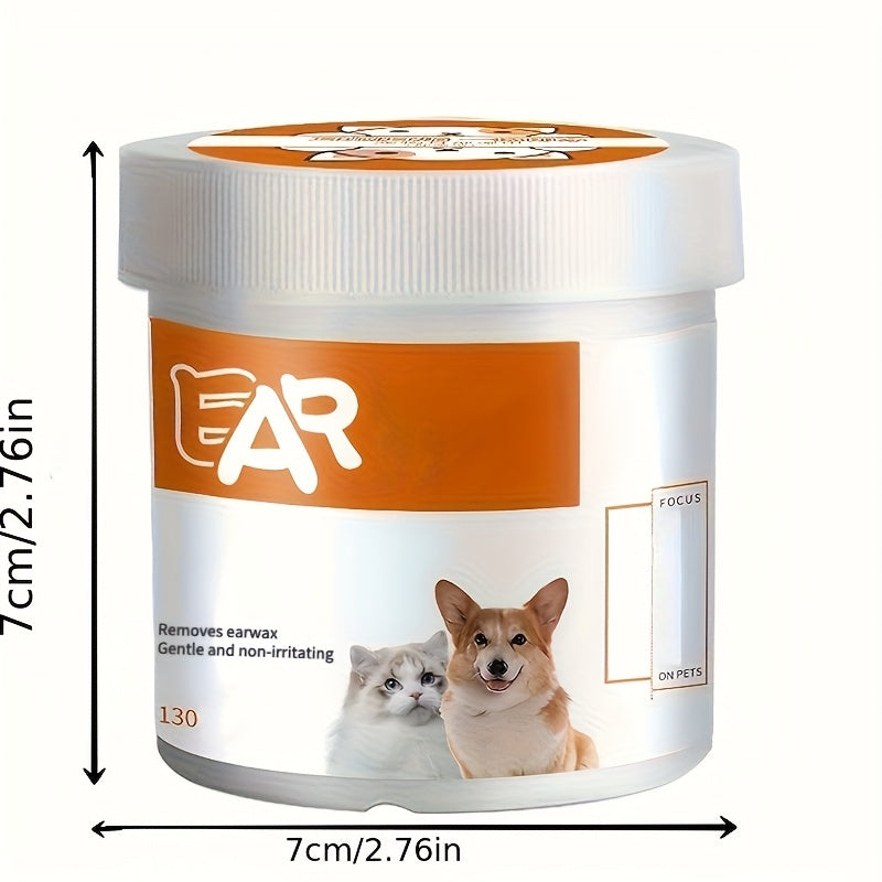 130pcs Pet Cleaning Wipes for Cats & Dogs - Gentle Eye & Ear Care, Removes Tear Stains & Earwax, Safe for All Breeds, Easy to Use, Promotes Healthy Light, Pet Grooming Essentials, Pet Grooming Supplies, Sleek Packaging, Durab