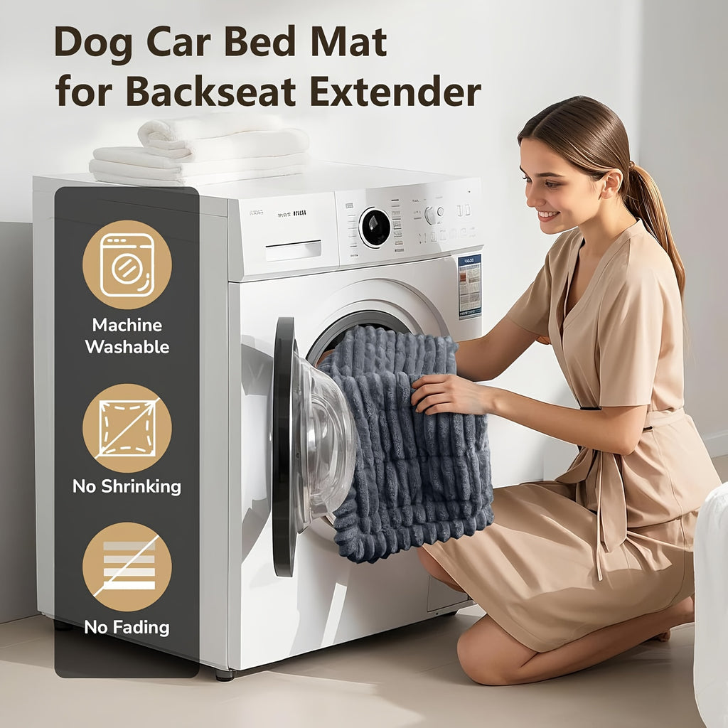 [Large Car Dog Seat Cushion] Non-Slip Thickened Fabric Large Car Dog Seat Cushion | Ergonomic Design, Machine Washable Pet Bed for Back Seat, Comfortable & Durable Car Ride for Dogs