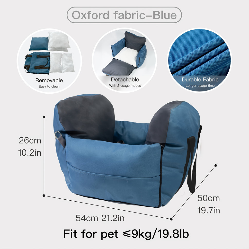 Dog Carrier Car Seat for Dogs & Cats - Portable Warm Travel Pet Bed with Safety Hook & Buckle, Handheld/Shoulder Strap, Fits Car Front/Back Seat, Suitable for Fall/Winter, Christmas Gift