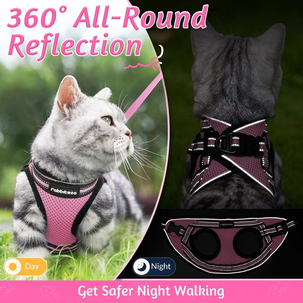 Reflective Pet Harness And Leash Set For Dogs And Cats, Adjustable Puppy Cat Vest Harness With Soft Mesh