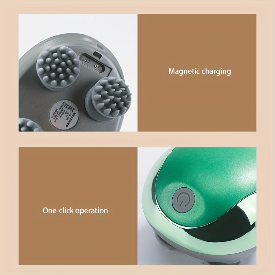 Handheld Scalp Massager, Electric Scalp Massager with 4 Massage Claws, Portable Head Massager for Relaxation and Hair Growth, Suitable for Both Humans and Pets!