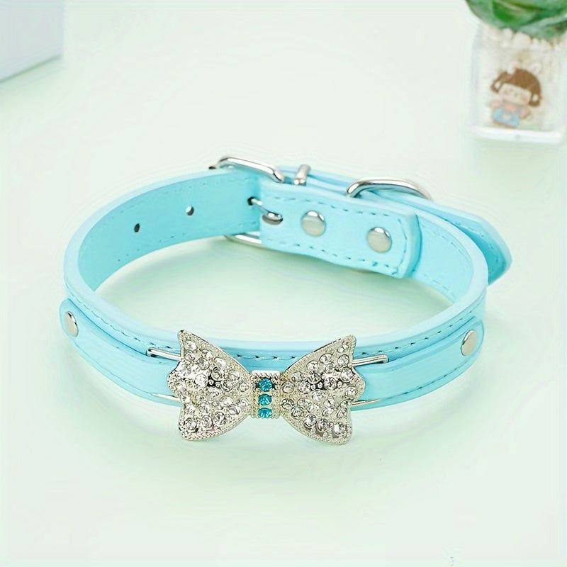Pet Collar Cat Necktie Creative Leash Diamond Bow Small Dog Collar