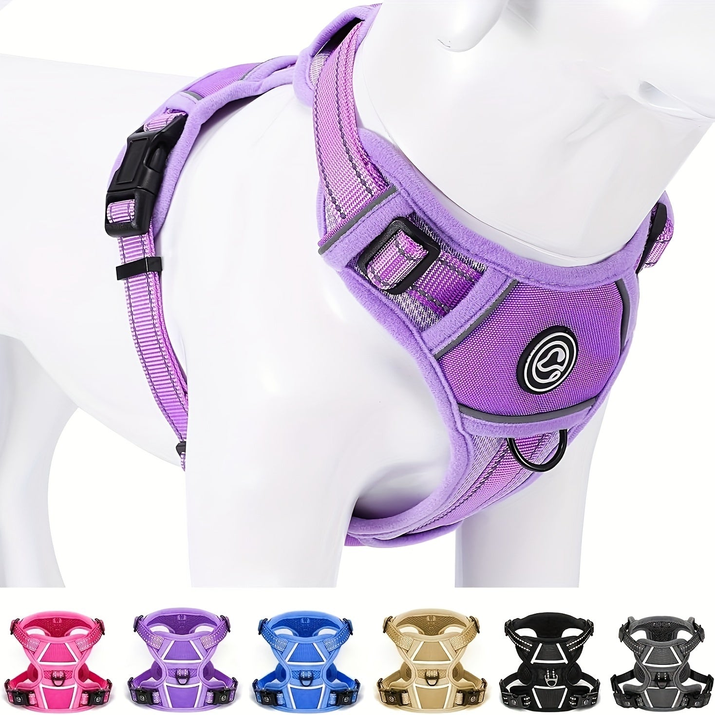 Dog Harness Medium Sized, No Pull Dog Harness For Medium Large Dogs, Adjustable Soft Padded Dog Vest Harness With Reflective Strips Pet Harness For Medium Large Dogs
