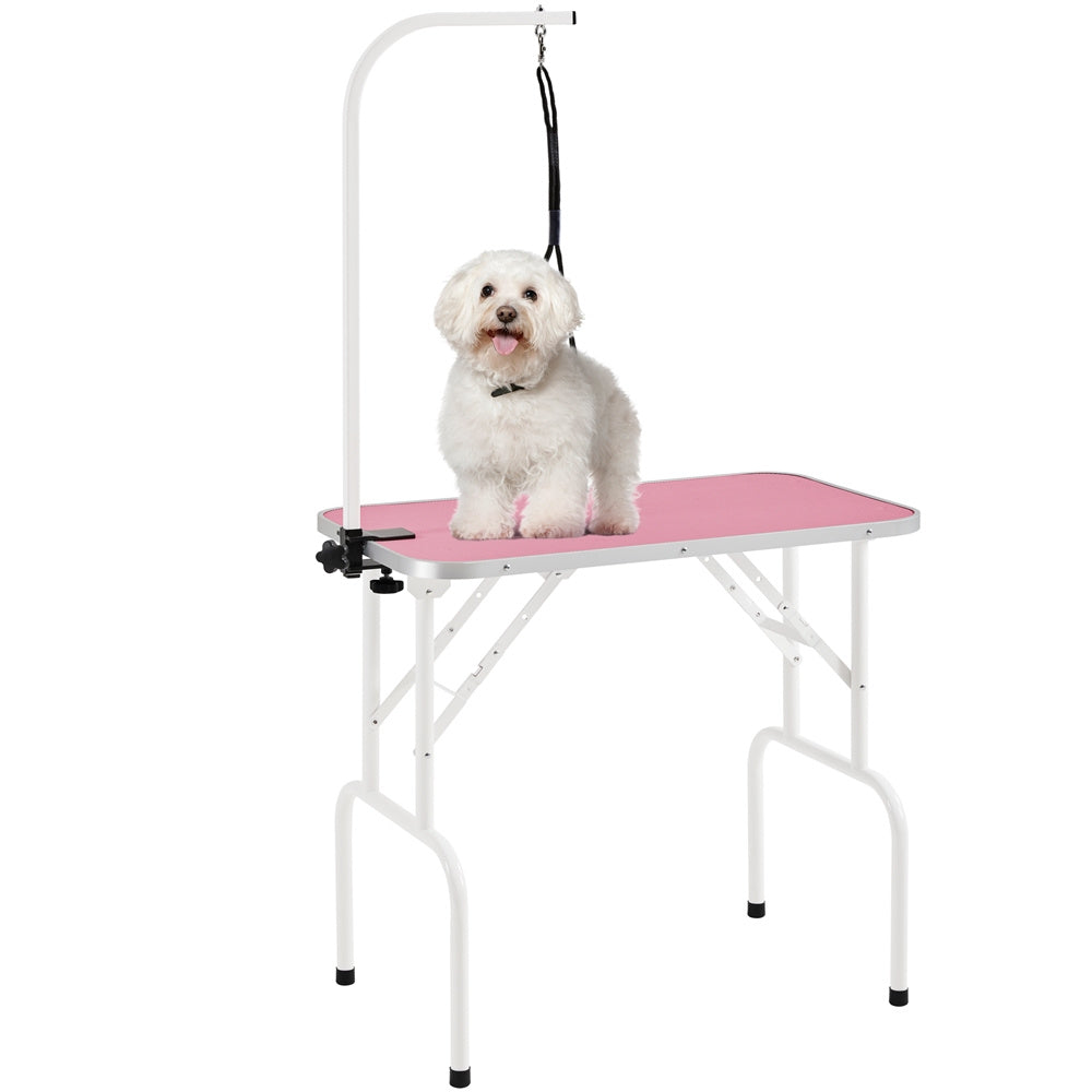 Costoffs Pet Foldable Grooming Table Dog Cat Beauty Trimming with Height Adjustable Arm Folding Legs Halloween Pet Grooming Table for Home or Professional Pet Store Uses