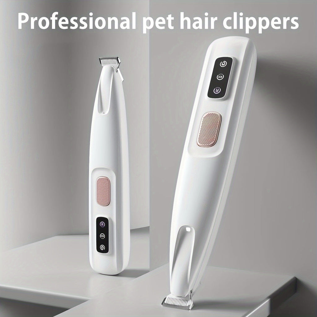 [Rechargeable Pet Clippers] Rechargeable Pet Grooming Clippers with LED Light | Safe Low Noise, Long Battery Life, Ergonomic Design for Cats and Small Dogs, Durable Plastic Construction