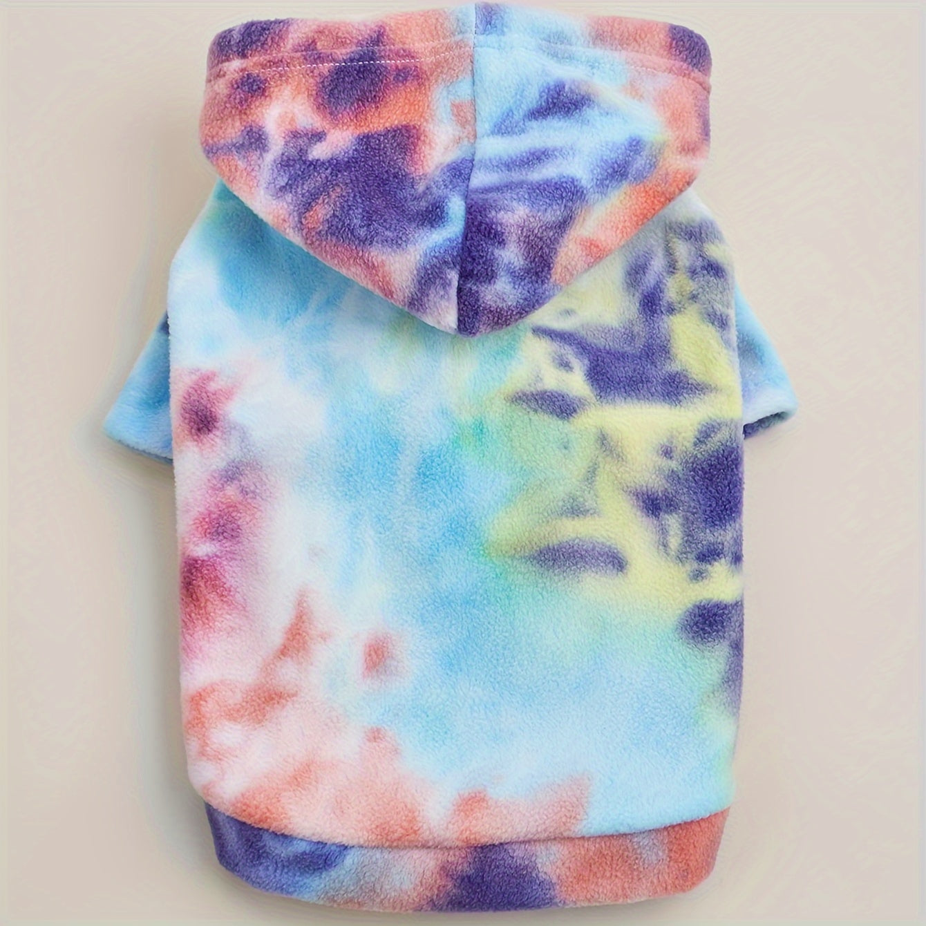 1pc Tie-Dye Hooded Dog Sweatshirt - Cozy & Windproof Pet Apparel for All Seasons, Machine Washable, Fits Small to Extra Large Breeds - Thick Knit Pullover with Snap Buttons, Dog Sweater