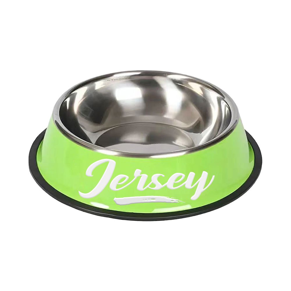 1pc Personalized Stainless Steel Dog Bowls - Non-Slip Custom Pet Feeding Dishes - For Dogs - Ideal for New Year Gifts