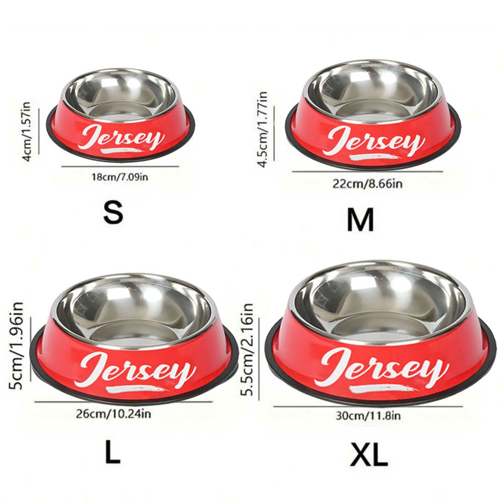 1pc Personalized Stainless Steel Dog Bowls - Non-Slip Custom Pet Feeding Dishes - For Dogs - Ideal for New Year Gifts
