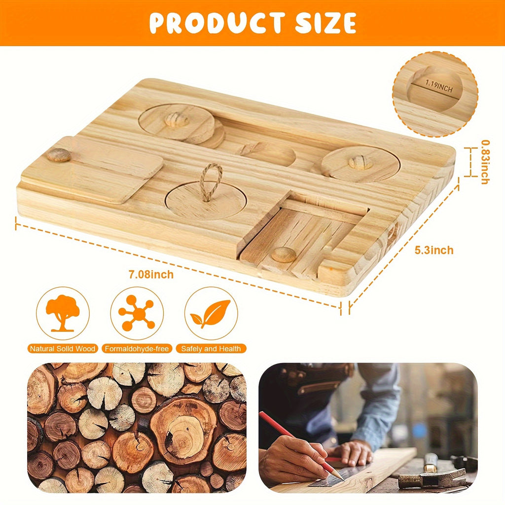 Guinea Pig Foraging Toys, 6 In 1 Hamsters Wooden Interactive Educational Foraging Toy, Enrichment Toys For Rabbits, Bunny, Chinchilla, Rats And Gerbils Small Animal Pet Toys