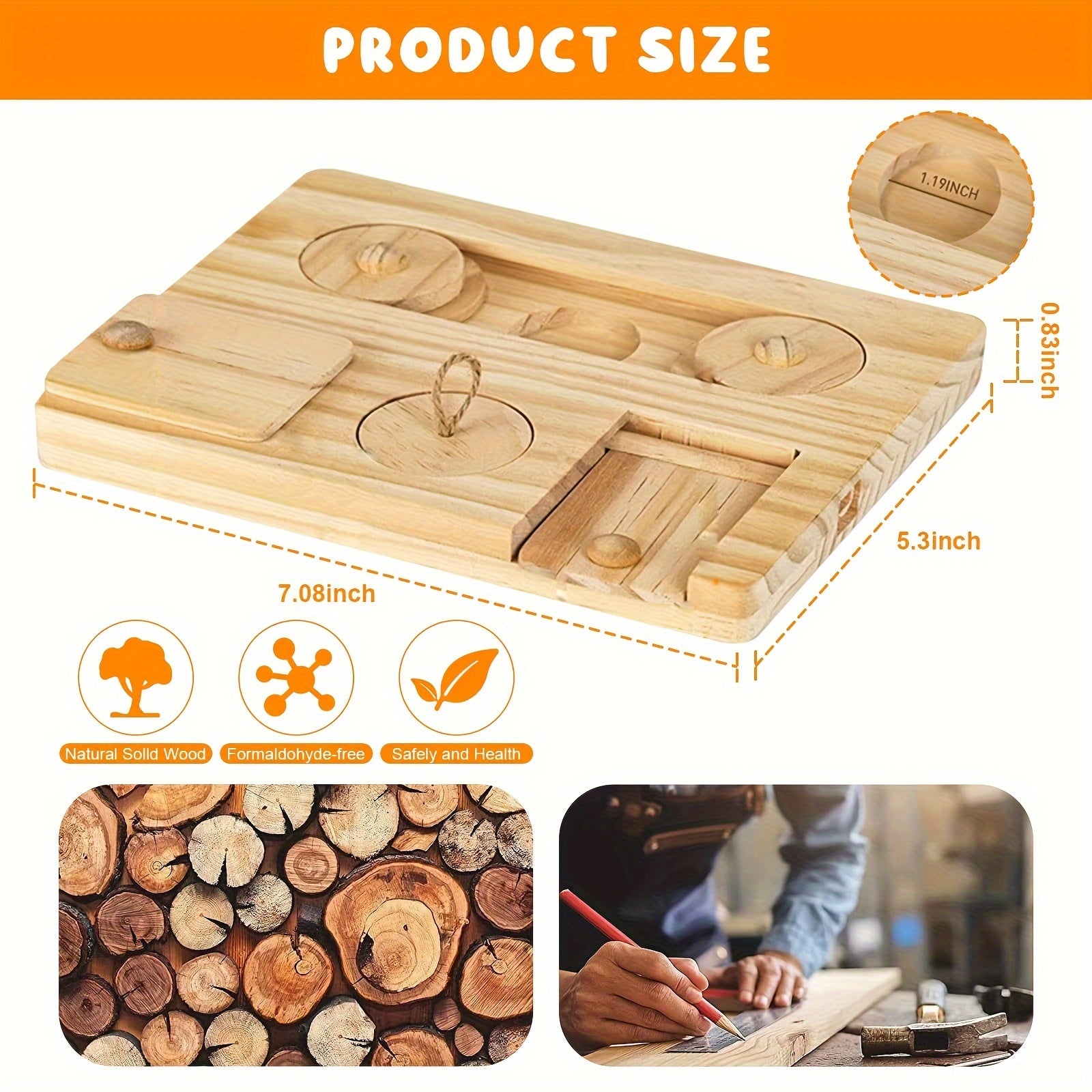 Guinea Pig Foraging Toys, 6 In 1 Hamsters Wooden Interactive Educational Foraging Toy, Enrichment Toys For Rabbits, Bunny, Chinchilla, Rats And Gerbils Small Animal Pet Toys