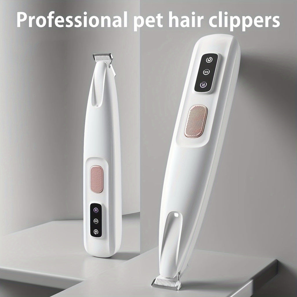 Safe Low Noise Pet Grooming Clippers - LED Light Support, USB and Battery Longevity