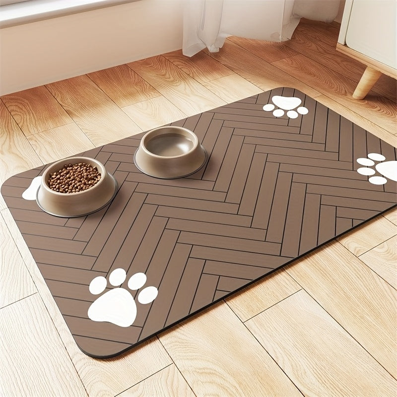 [Absorbent Pet Placemat] Quick Dry Pet Feeding Mat - Absorbent Waterproof Placemat For Food And Water Bowl - Dog And Cat