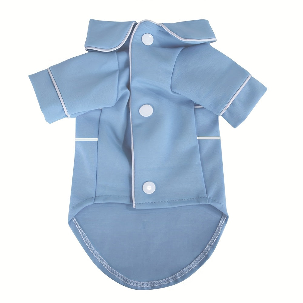 Pet Pajamas for Dogs and Cats - Woven Polyester Dog Sleepwear, Small Breed Nightwear with Button Closure, Machine Washable Pet Apparel for Puppies and Kittens