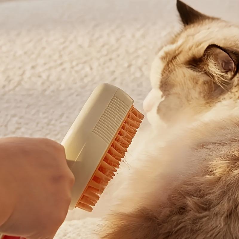 [Steam Massage Comb] 3in 1 No-Rinse Steam Massage Comb - Pet Grooming Brush for Cats and Dogs - Floating Hair Removal Comb, One-Touch Brush for Daily Grooming, Pet Care Electric Spray Massage, USB Charging Cat Comb