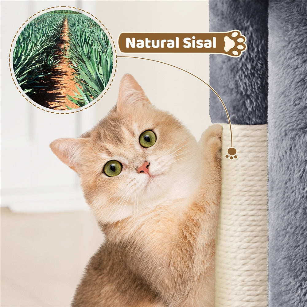 Costoffs 23.5in Cat Tree Tower, 2-Level Cat Condo with Sisal-Covered Scratching Posts, Cozy Pet Furniture, Halloween Cat Furniture for Indoor Kittens and Cats
