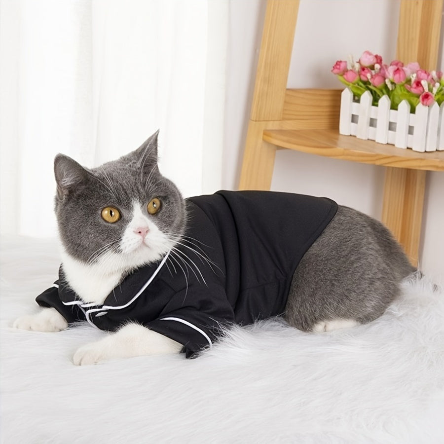 Pet Pajamas for Dogs and Cats - Woven Polyester Dog Sleepwear, Small Breed Nightwear with Button Closure, Machine Washable Pet Apparel for Puppies and Kittens