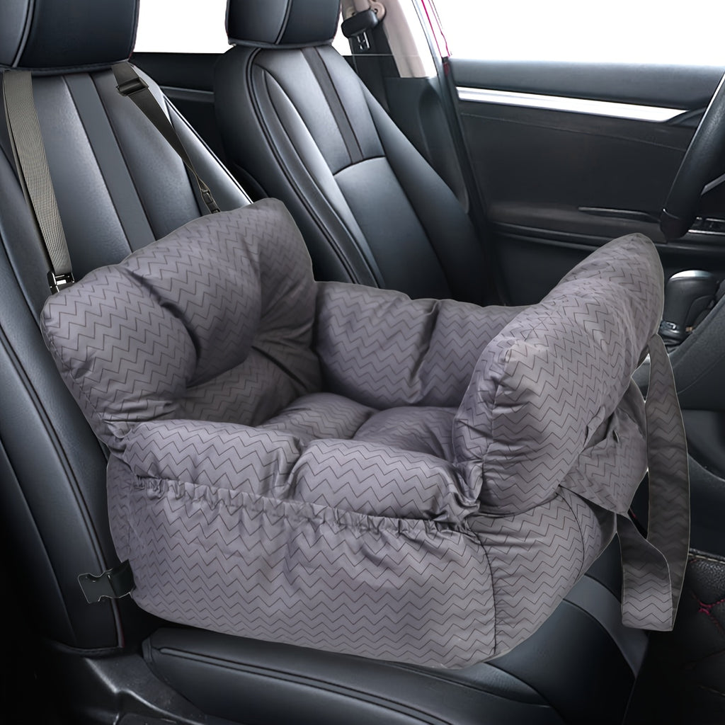 Dog Carrier Car Seat for Dogs & Cats - Portable Warm Travel Pet Bed with Safety Hook & Buckle, Handheld/Shoulder Strap, Fits Car Front/Back Seat, Suitable for Fall/Winter, Christmas Gift
