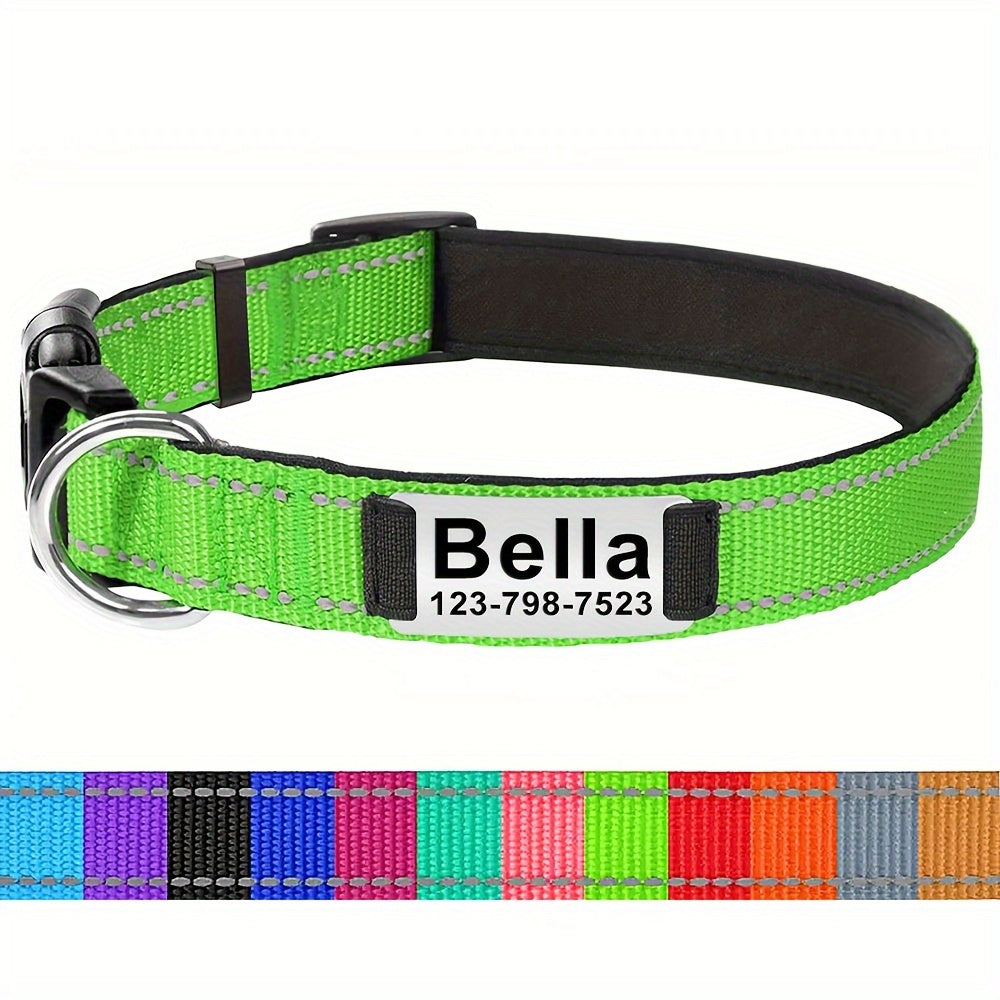 Personalized Pet Collars, Customized Dog Nylon Collar With ID Pendant Tag, Dog Outdoor Accessories And Decorations - Nice Gift For Pets