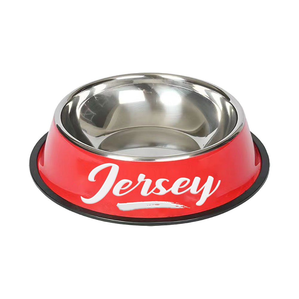 1pc Personalized Stainless Steel Dog Bowls - Non-Slip Custom Pet Feeding Dishes - For Dogs - Ideal for New Year Gifts